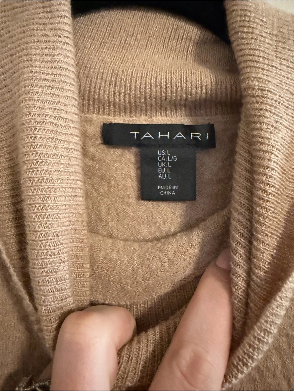 Tahari Beige Turtleneck Sweater - Picture 2 of 2